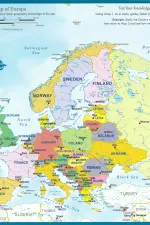 Educatieve kaart Europa educatieve set 1 2 gelamineerd | ITMB