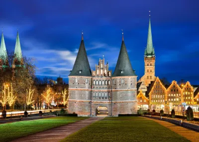Kerst in Hanzestad Lübeck Sleeswijk Holstein Duitsland